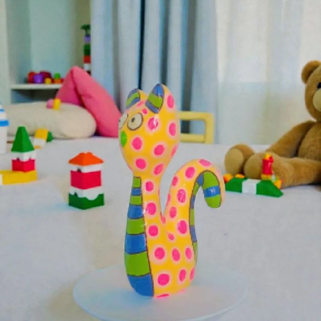Gato Decorativo em Papel Machê — Frantz Handmade - foto 4