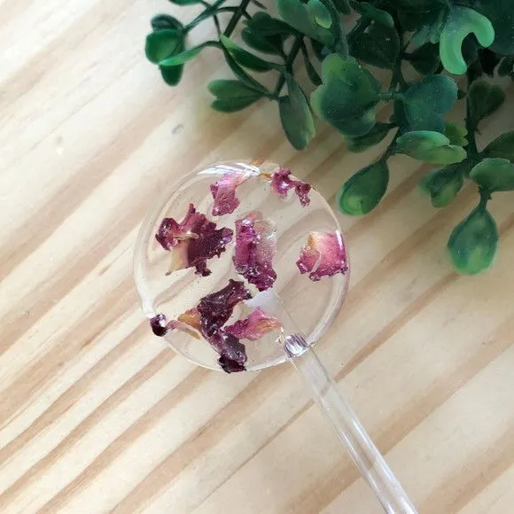 Pirulito com Rosas - feito à mão por Lollipops Cristal