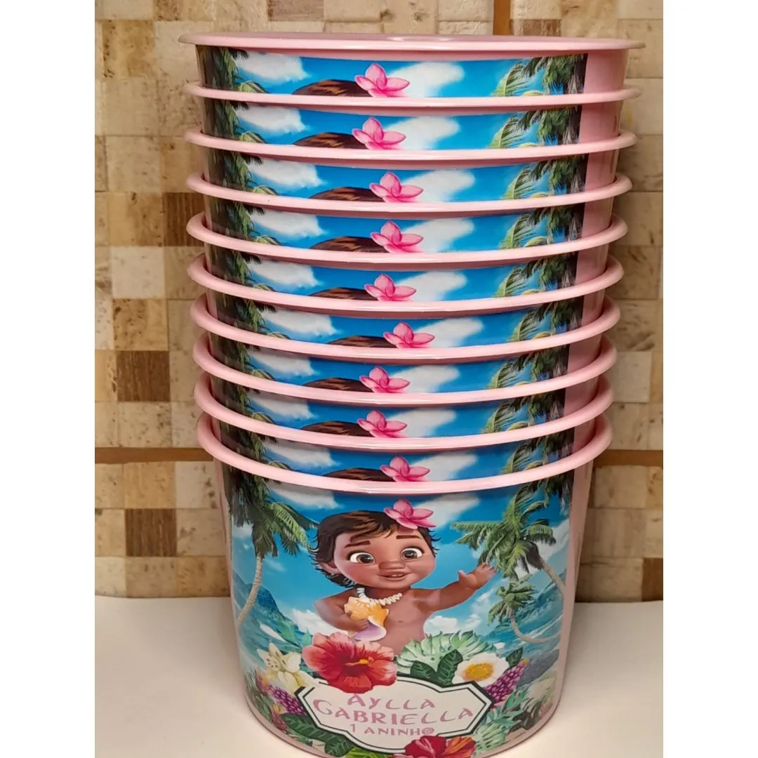 balde pipoca personalizado Moana - artesanato de ateliê Rocha
