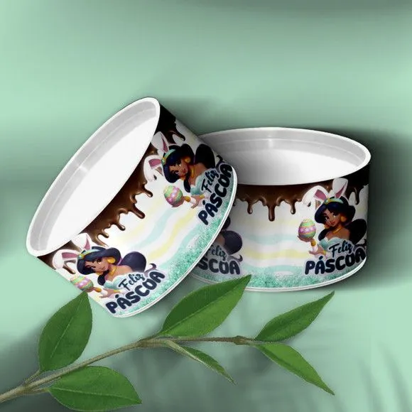 Tubo Lata - Princesa Jasmine Páscoa Personalizada - feito à mão por Mi Papelaria Criativa