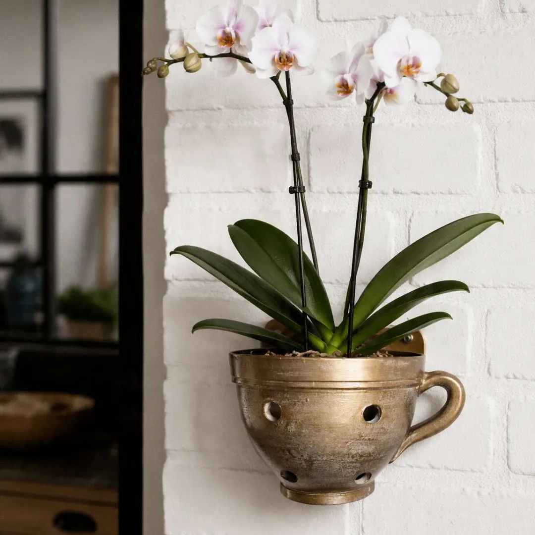 Vaso de Planta Tipo Xícara de Parede para Orquídea de Cerâmica - foto 5