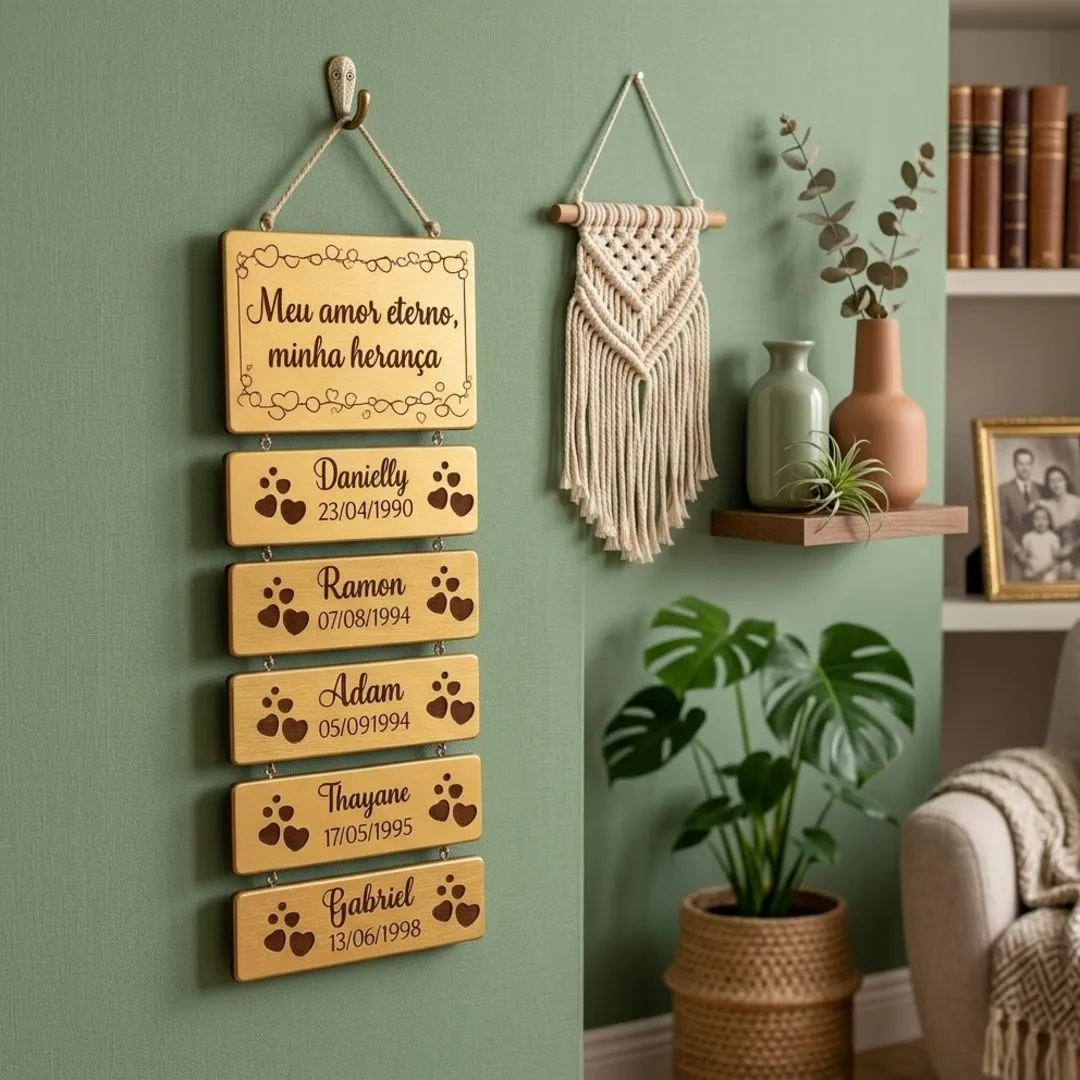 Placa Decorativas nomes Avós e Netos 4 nomes - foto 6