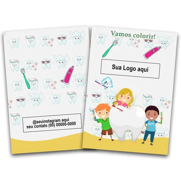 Lembrancinha Revista Colorir Dentista 14x10 - artesanato de PAPCRIE