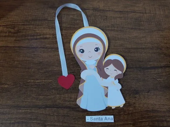 Marcador de Página 10 cm - Santa Ana em Pé - artesanato de Emejhu Personalizados