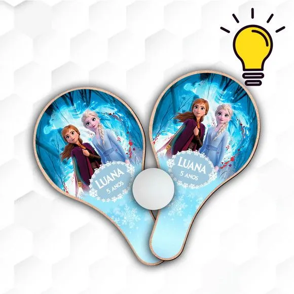 Raquete Ping Pong Frozen Personalizada - feito à mão por Mi Papelaria Criativa