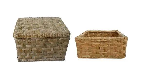 Kit 3 Taboa Caixa Natural 40x40x30 e 2 Gavetas 35x28x14 - artesanato de Mundo Urbano