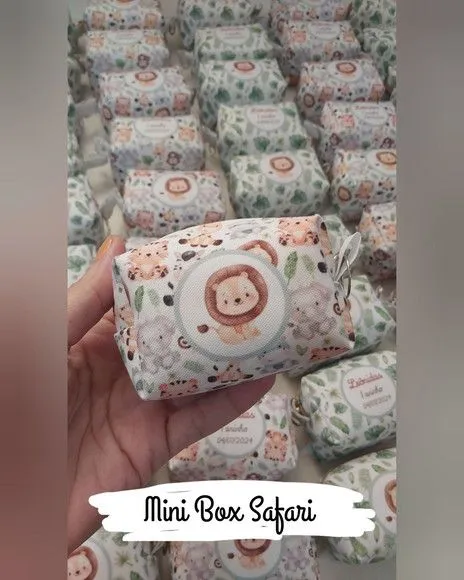 Necessaire Mini Box - Safari Baby - artesanato feito à mão por Innovare Studio
