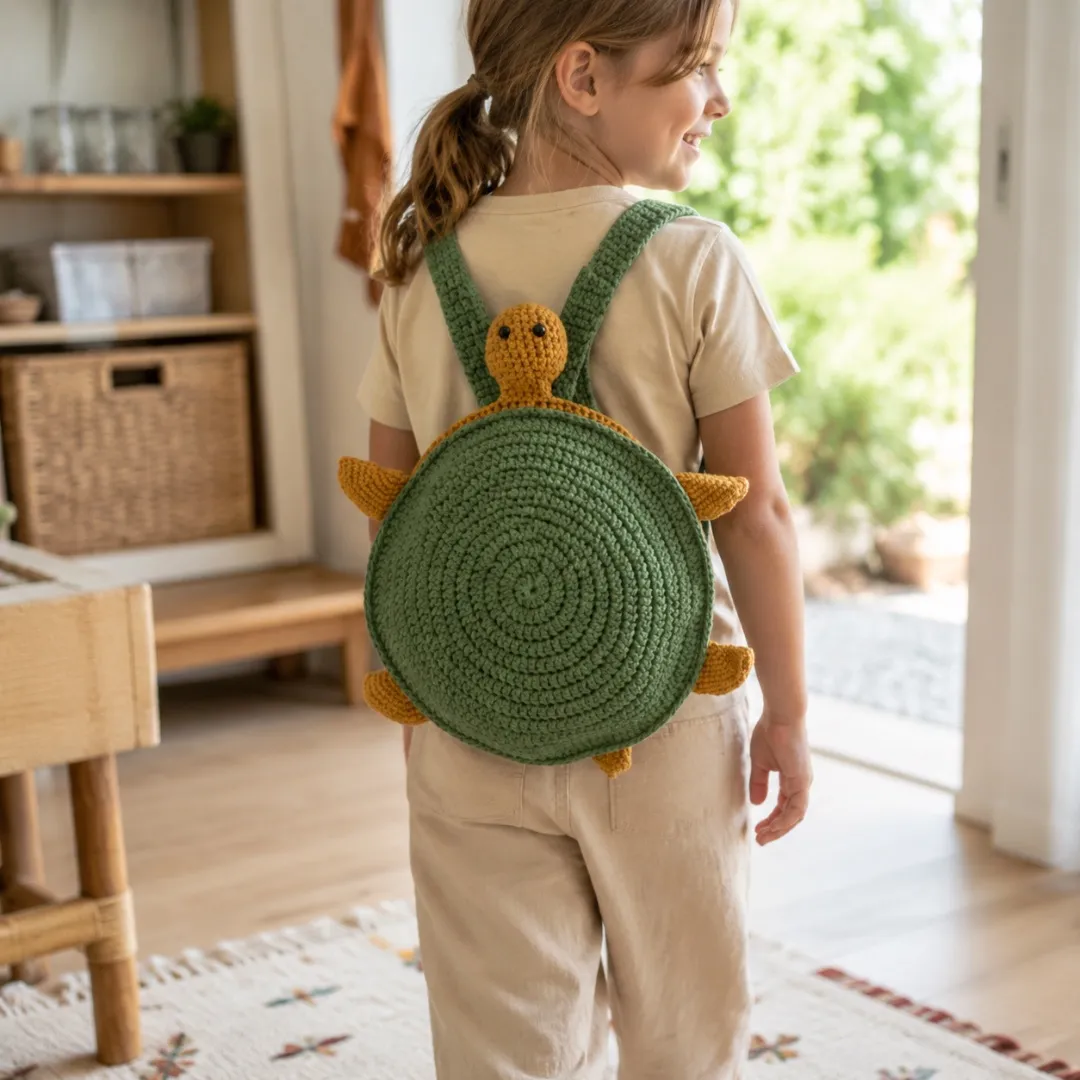 Mochila Tartaruga de Crochê com Jogo da Memória – 20 Peças - foto 2