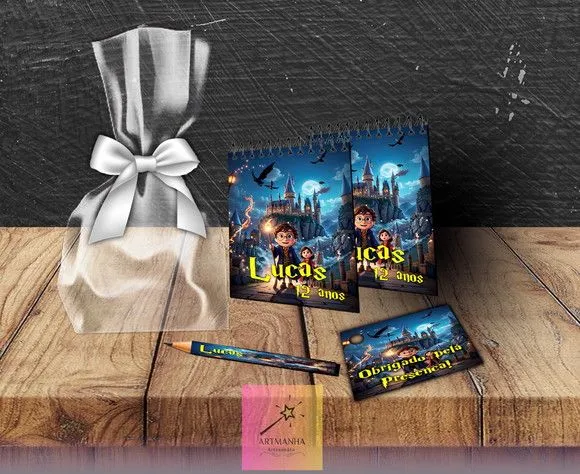 Bloquinho Harry Potter Personalizado - feito à mão por Artmanha Lembrancinhas