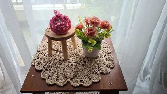 Case em Crochê para Fone de Ouvidos Rosa - foto 3