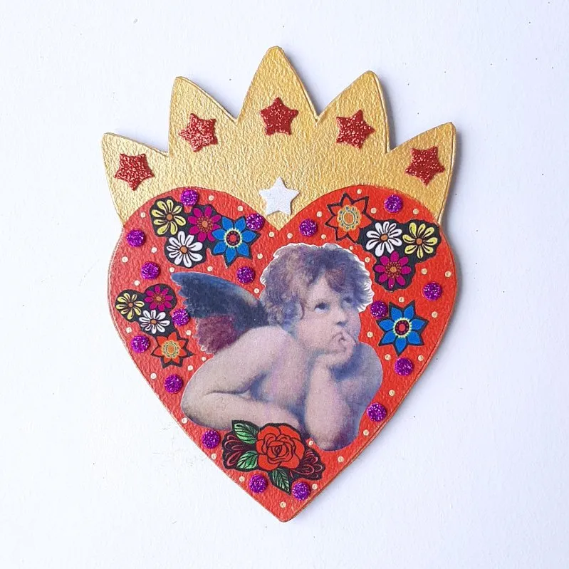 Enfeite de Parede Anjinho - artesanato de Estudio Bananeira