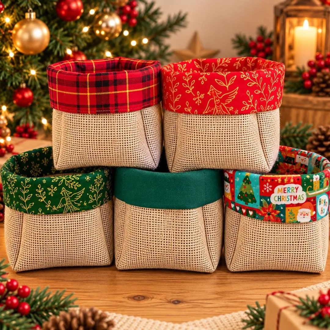 Cachepô 15cm Natal e Ocasiões - Centro de Mesa e Lembrancinha - artesanato de Craft.Mimo