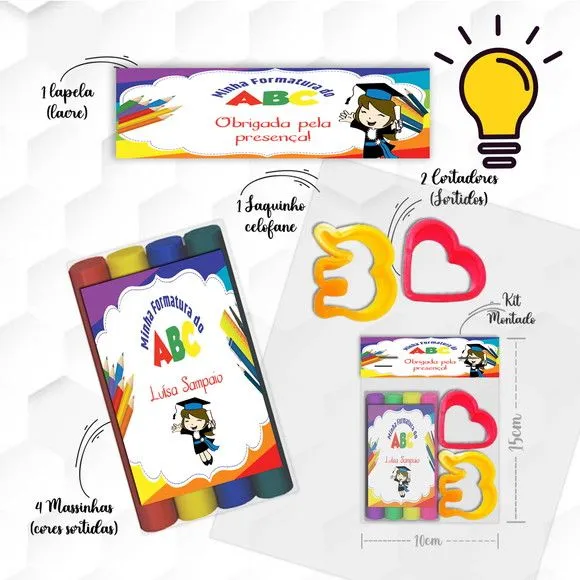 Massinha Modelar Abc Personalizada - feito à mão por Mi Papelaria Criativa