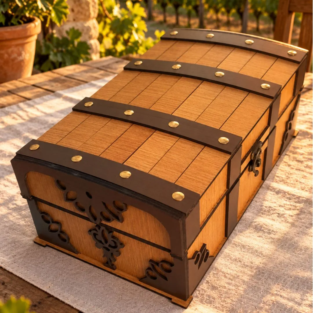 Caixa Decorativa Artesanal em MDF Estilo Rústico 32 x 19 x 12 cm - foto 7