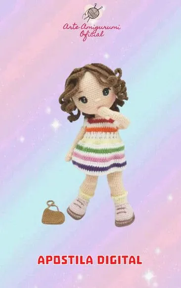 Receita Boneca Cristina Amigurumi - feito à mão por Arte Amigurumi Oficial
