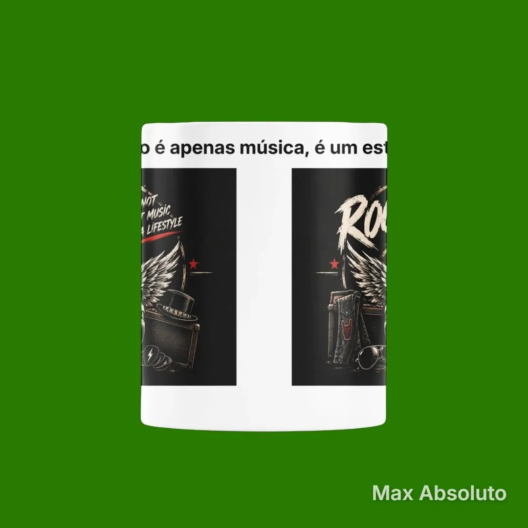 Caneca Guitarra Alada Estampa Rock Vintage 325ml - foto 4