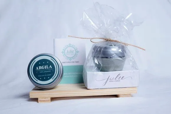 Kit com 01 Mascara de Argila Verde + 01 Sabonete Uso Diário - artesanato feito à mão por Juliana Biz - casa e bem estar