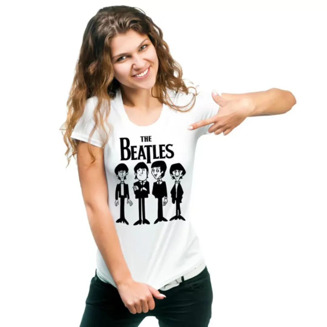 Camiseta The Beatles desenho animado, exclusiva tamanhos unisex, cores variadas - foto 3