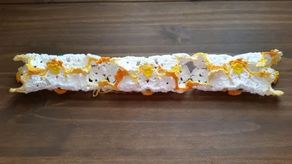 Puxador de Fogão Crochê Amarelo Mesclado - foto 2