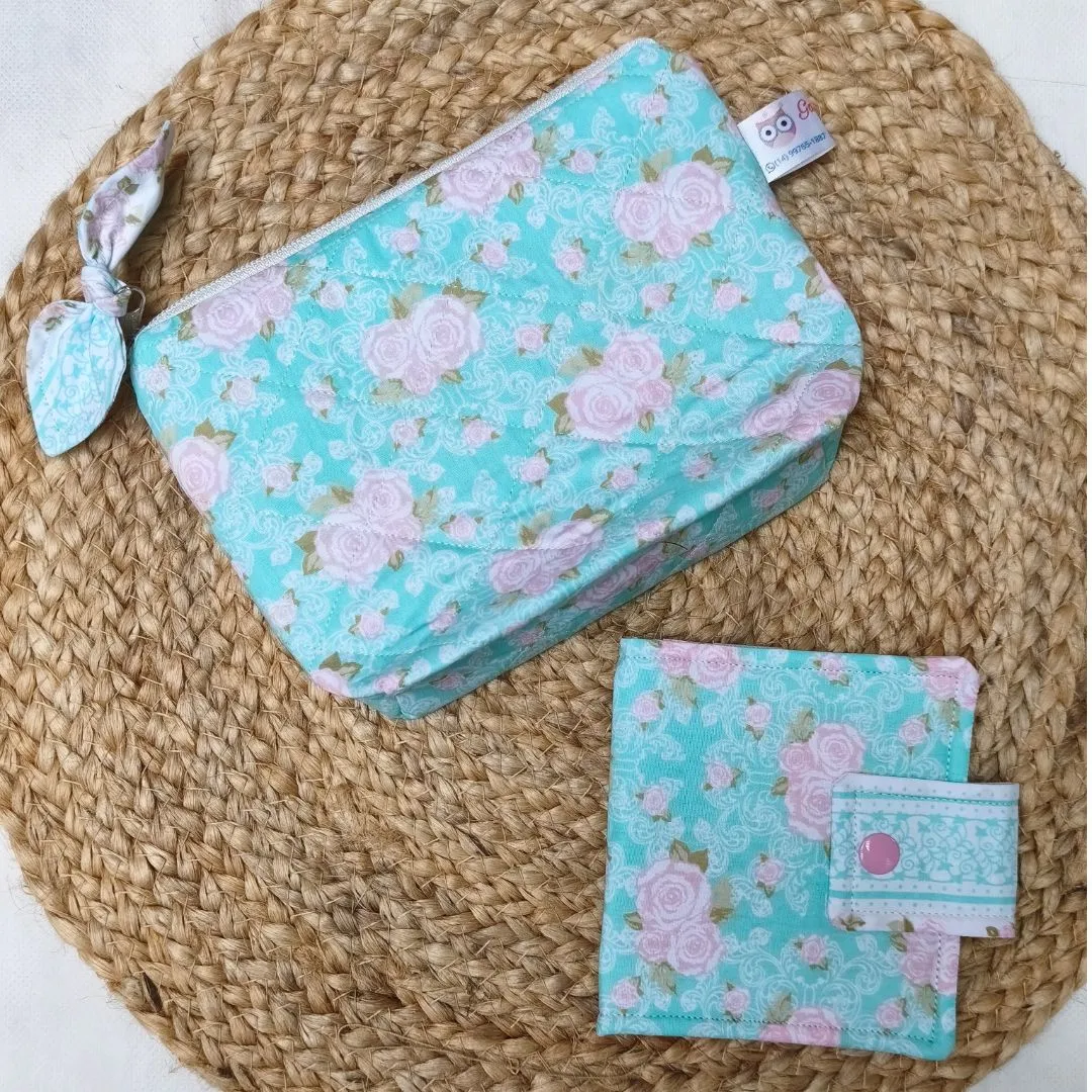 Kit Organizador de Bolsa Artesanal Necessaire + Porta Absorvente