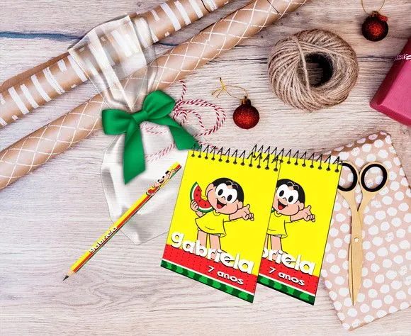 Bloquinho Magali Personalizado - feito à mão por Artmanha Lembrancinhas