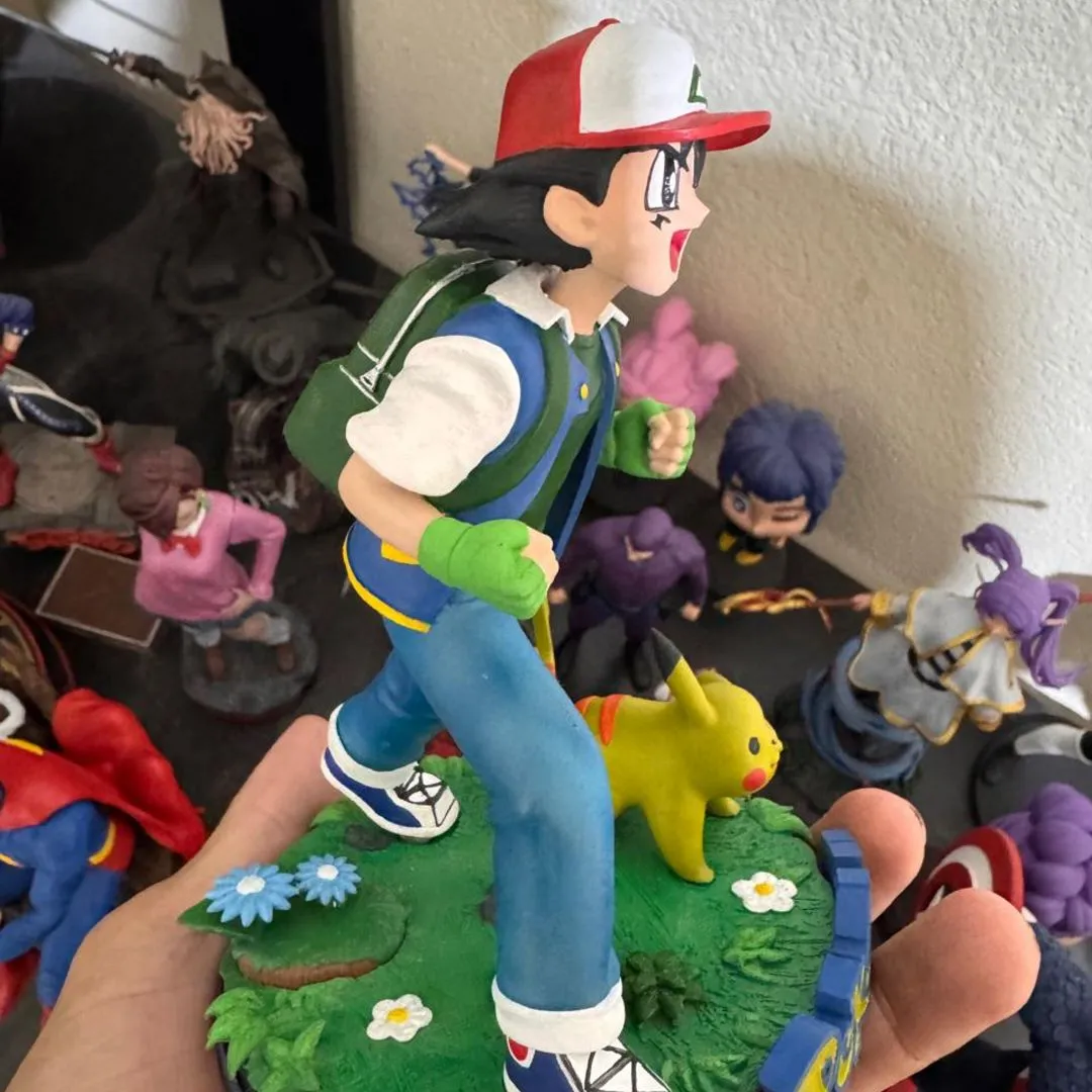 Ash Ketchum pokémon pikachu Boneco Estatua Colecionaveis Action Figure - foto 2