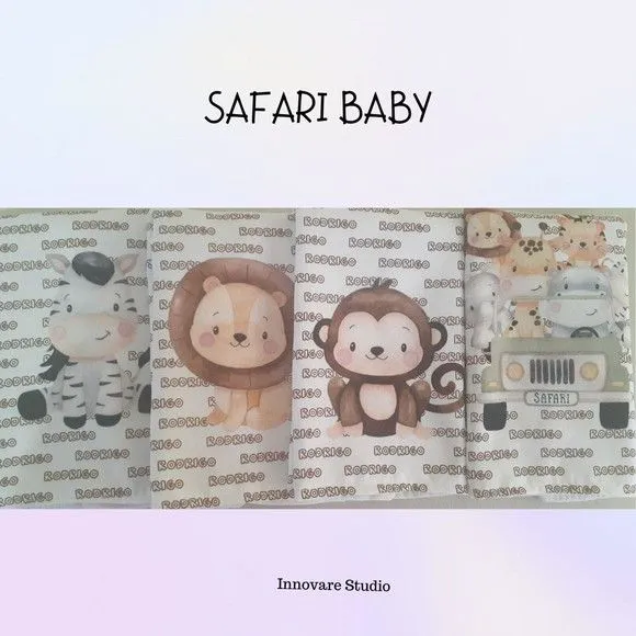 Kit babador e fraldinhas - safari baby - foto 3