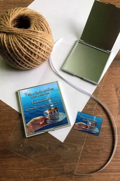 Espelho Dia das Mulheres Personalizado - artesanato feito à mão por Mi Papelaria Criativa