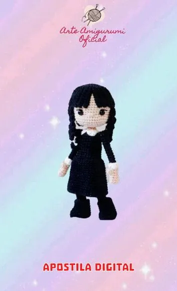 Receita Wandinha Addams Amigurumi - artesanato feito à mão por Arte Amigurumi Oficial
