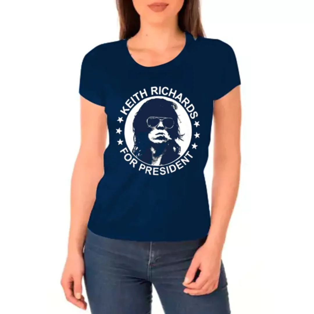 Camiseta Keith Richards For President, estampa exclusiva, tamanhos unisex - foto 2