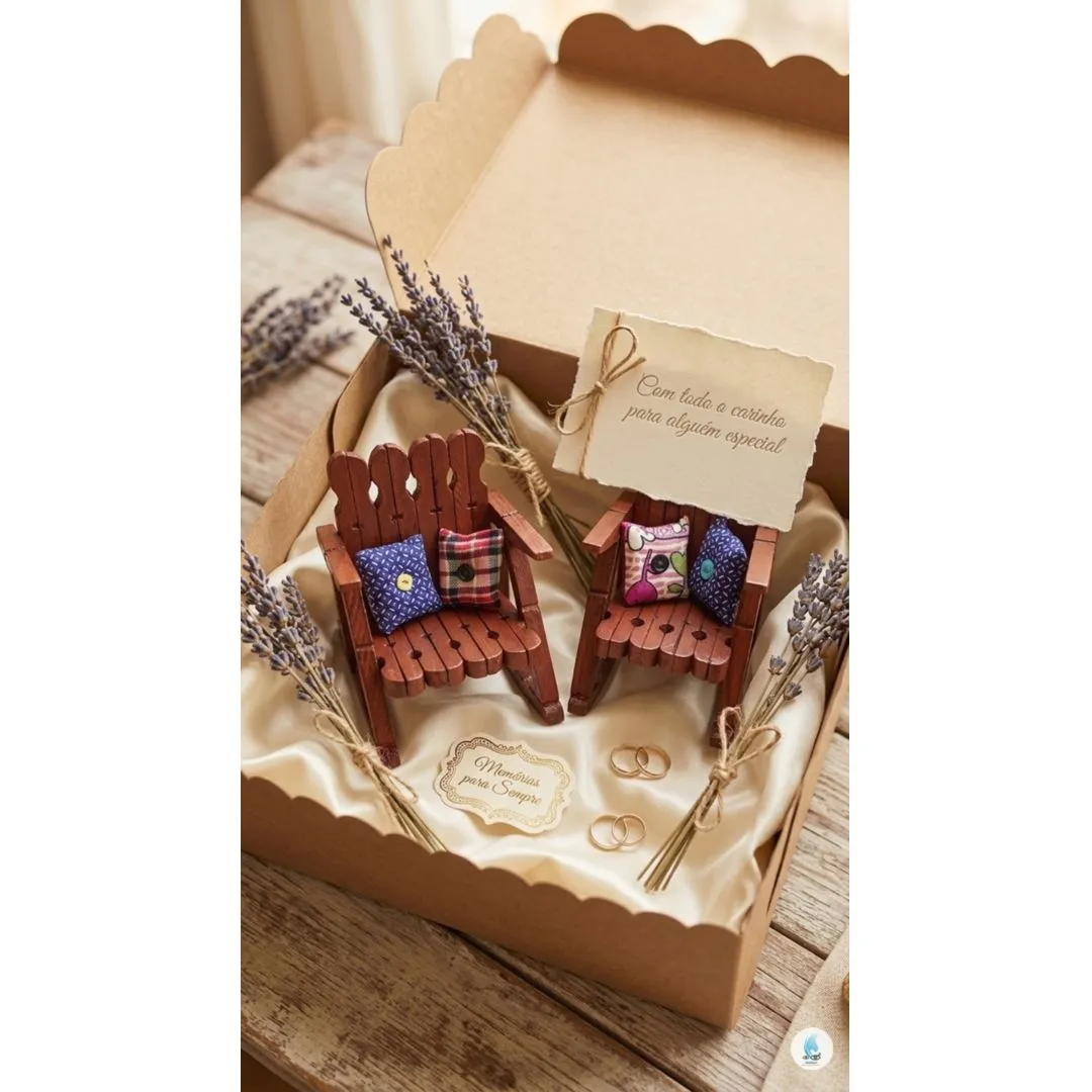 Cadeira de Balanço Feita com Pregadores e Mini Almofadas - artesanato de Fijismat Produtos Personalizados