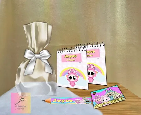 Bloquinho Labubu Personalizado - feito à mão por Artmanha Lembrancinhas