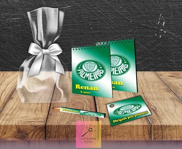 Bloquinho Palmeiras Personalizado - feito à mão por Artmanha Lembrancinhas
