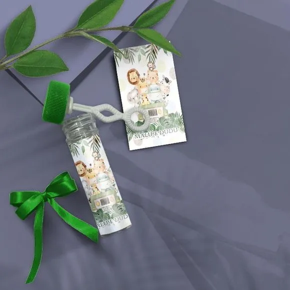 Bolha de Sabão - Safari Personalizado - artesanato feito à mão por Mi Papelaria Criativa