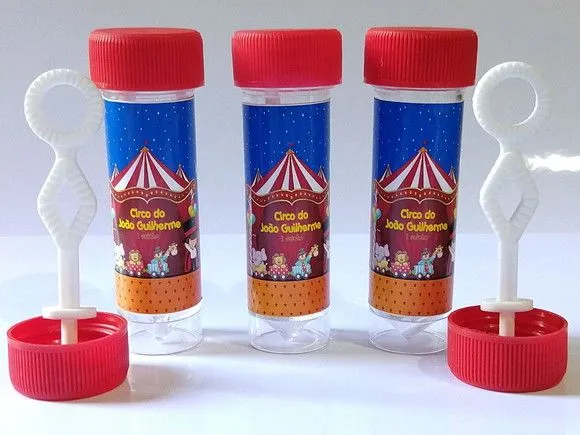 Bolinha de Sabão Circo Personalizada - artesanato feito à mão por Mi Papelaria Criativa