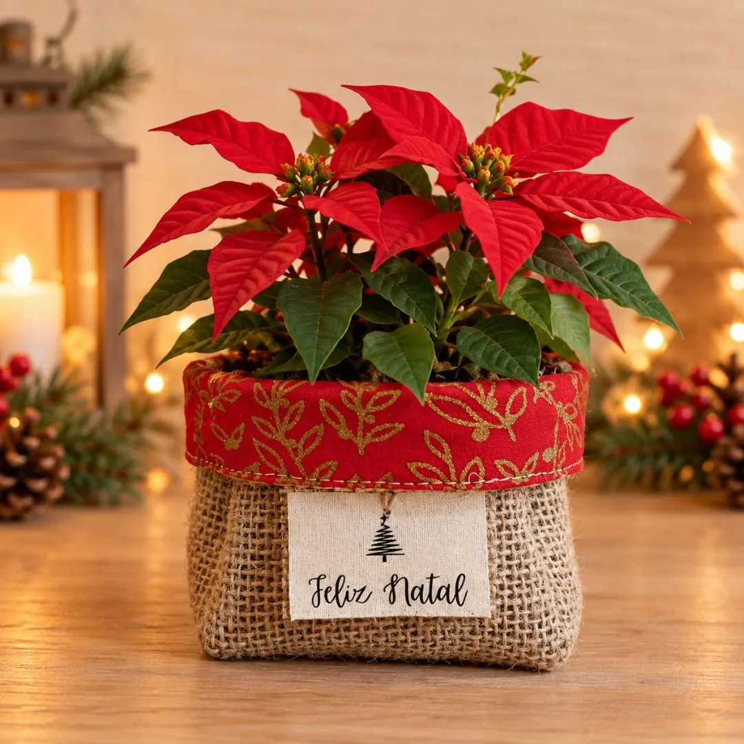 Cachepô 11cm Natal Juta e Tecido com Tag - Centro de Mesa e Lembrancinha - foto 5