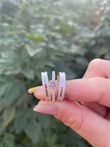 Par Alianças de Namoro Prata 950 4mm + Anel Dubai - artesanato feito à mão por TM JOIAS