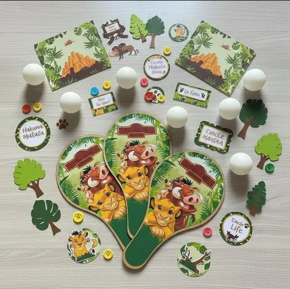 Raquete Ping Pong - Rei Leão - feito à mão por Mi Papelaria Criativa