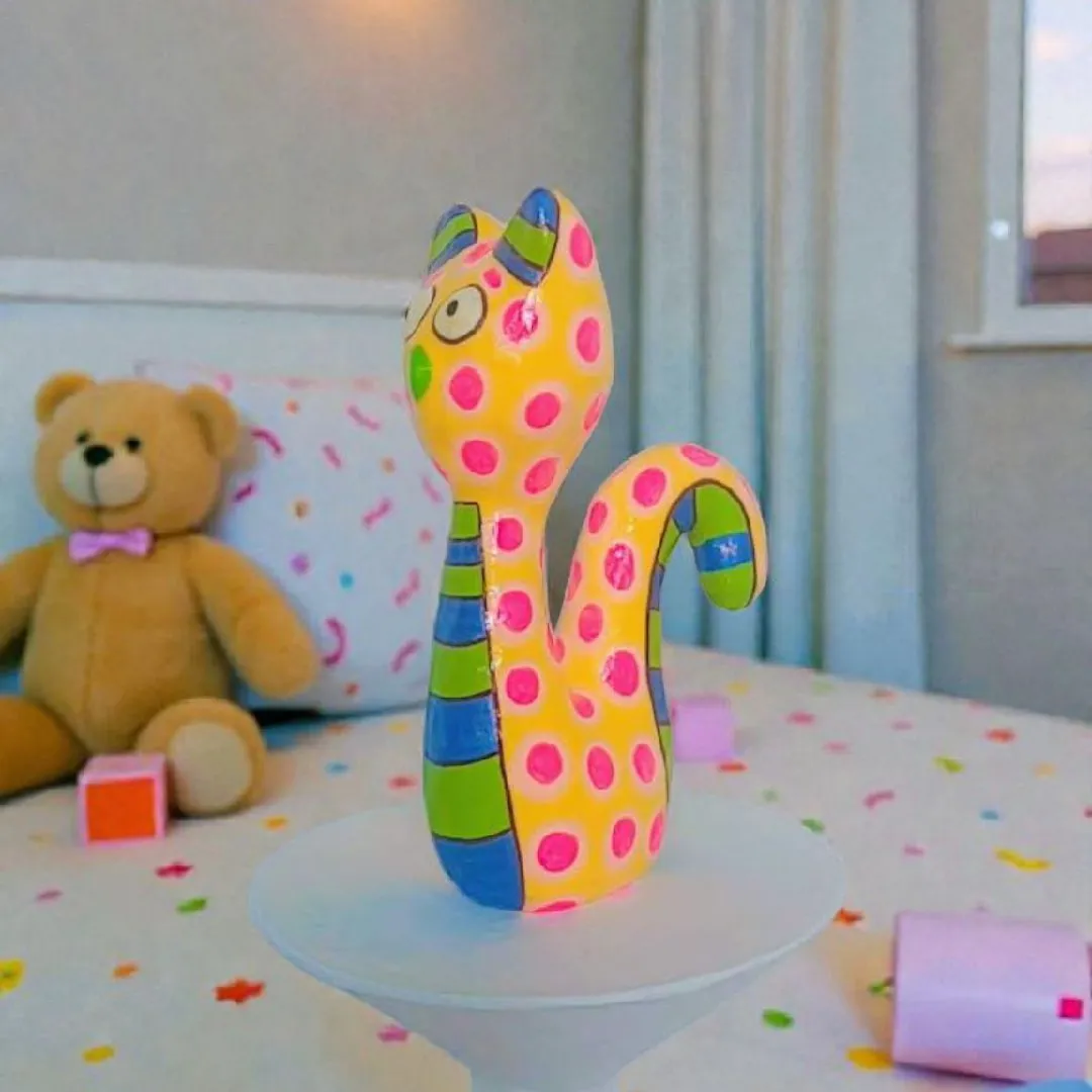 Gato Decorativo em Papel Machê — Frantz Handmade - foto 2