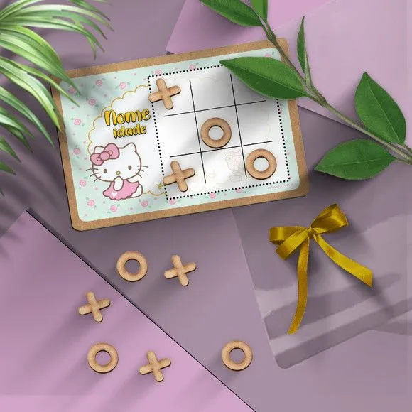Jogo da Velha - Hello Kit Personalizado - artesanato feito à mão por Mi Papelaria Criativa