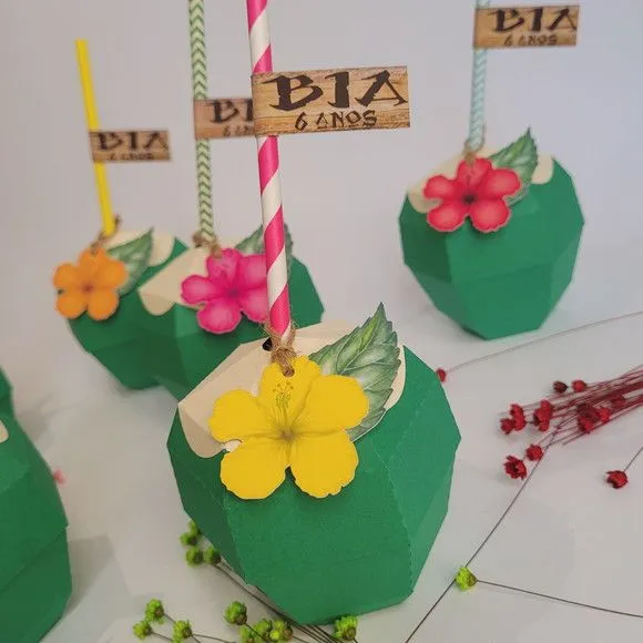 Caixa Coco Tropical / Moana / Tardezinha - Lembrancinha - foto 2