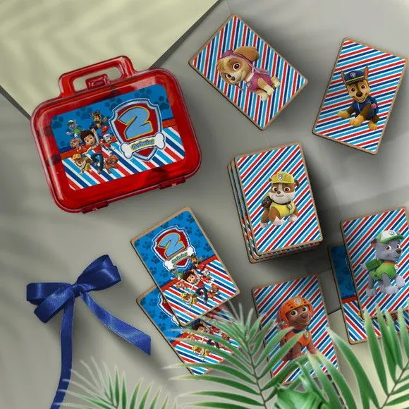 Mini Maleta Jogo da Memória - Patrulha Canina Personalizada - feito à mão por Mi Papelaria Criativa