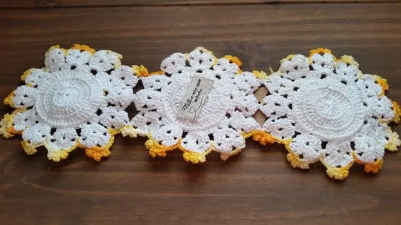 Puxador de Fogão Crochê Amarelo Mesclado - foto 4