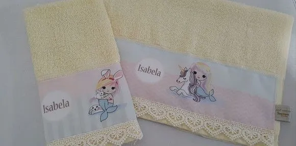 Toalha de Mão Personalizada Unicórnio - artesanato feito à mão por Innovare Studio