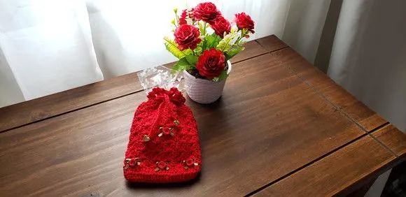 Embalagem para Presente ou Lembrancinha em Crochê Vermelho - foto 4