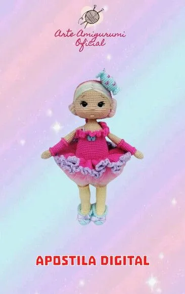 Receita Boneca Bailarina - Amigurumi - artesanato feito à mão por Arte Amigurumi Oficial