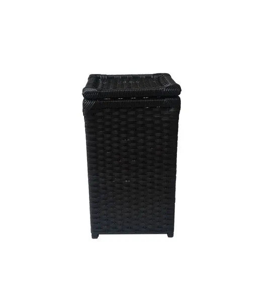 Cesto Roupa Sintético Preto 30x30x60 - artesanato de Mundo Urbano