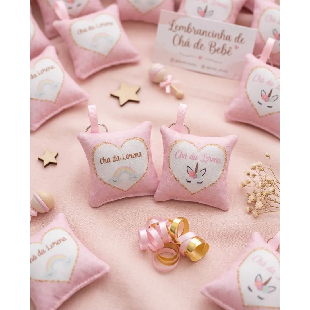 Kit 20 Chaveiros Almofadinha Personalizados | Lembrancinhas para Chá de Bebê - foto 6