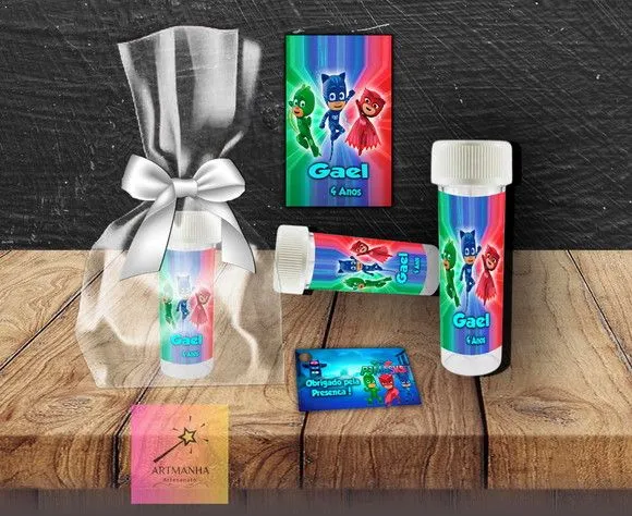 Bolha de Sabão Pj Personalizada - feito à mão por Artmanha Lembrancinhas
