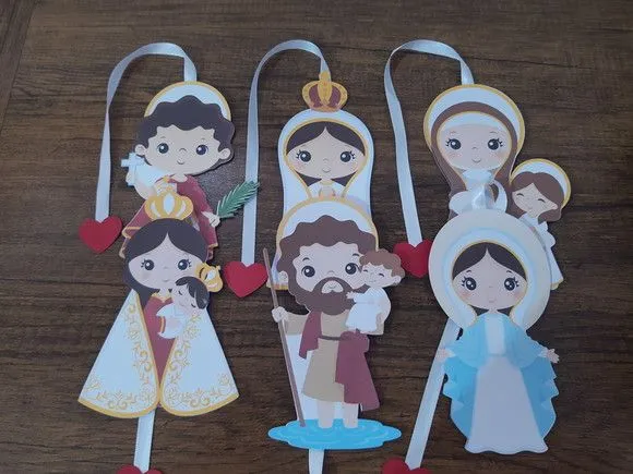 Marcador de Página 10 cm - Santinhos Sortidos - artesanato de Emejhu Personalizados